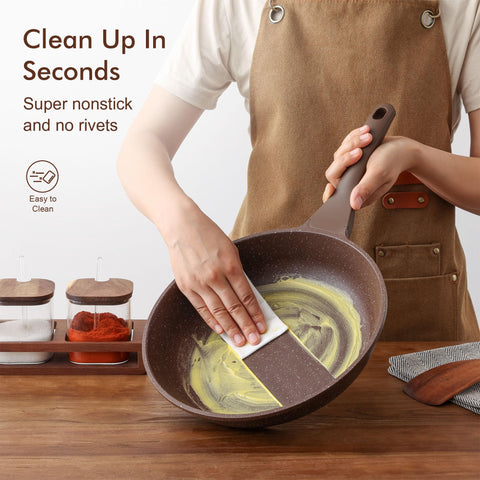 SENSARTE reinforced nonstick coating closeup for effortless flipping and cleaning