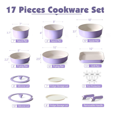 SENSARTE removable-handle system for easy stove-to-table transfers.