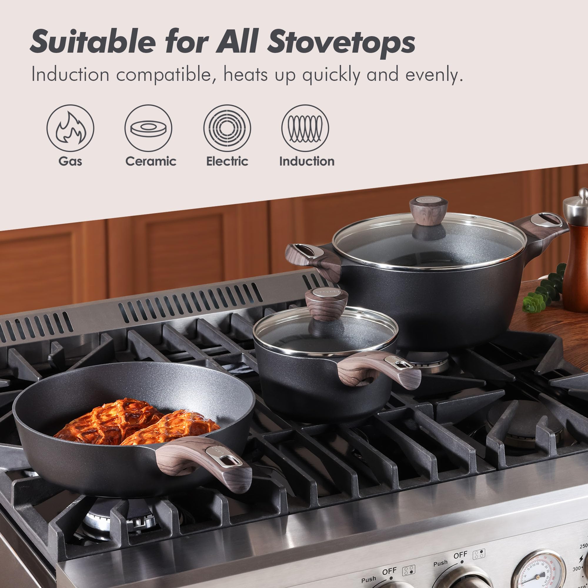 SENSARTE 1.5 quart saucepan with lid for sauces and reheating