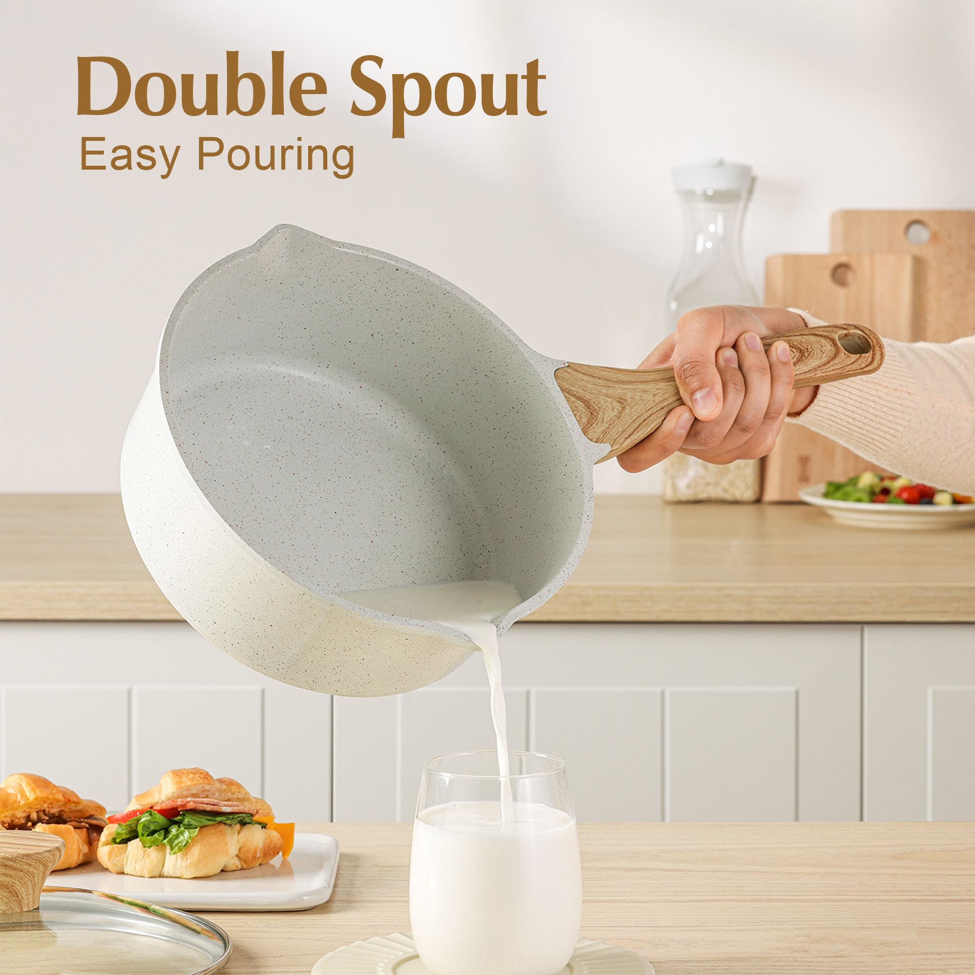 SENSARTE saucepan with clear lid view to monitor sauces without lifting.