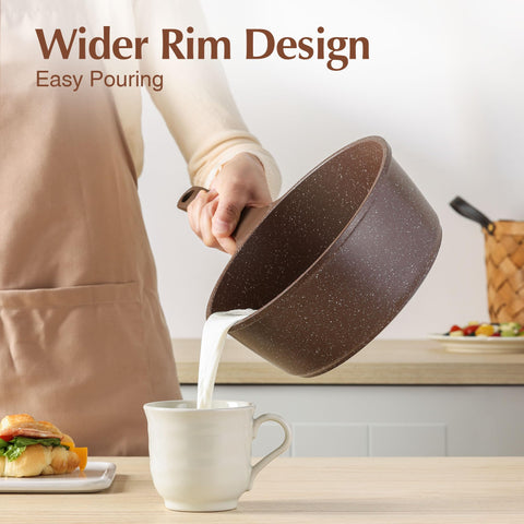 SENSARTE glass lid view helps monitor cooking and reduce splashes.