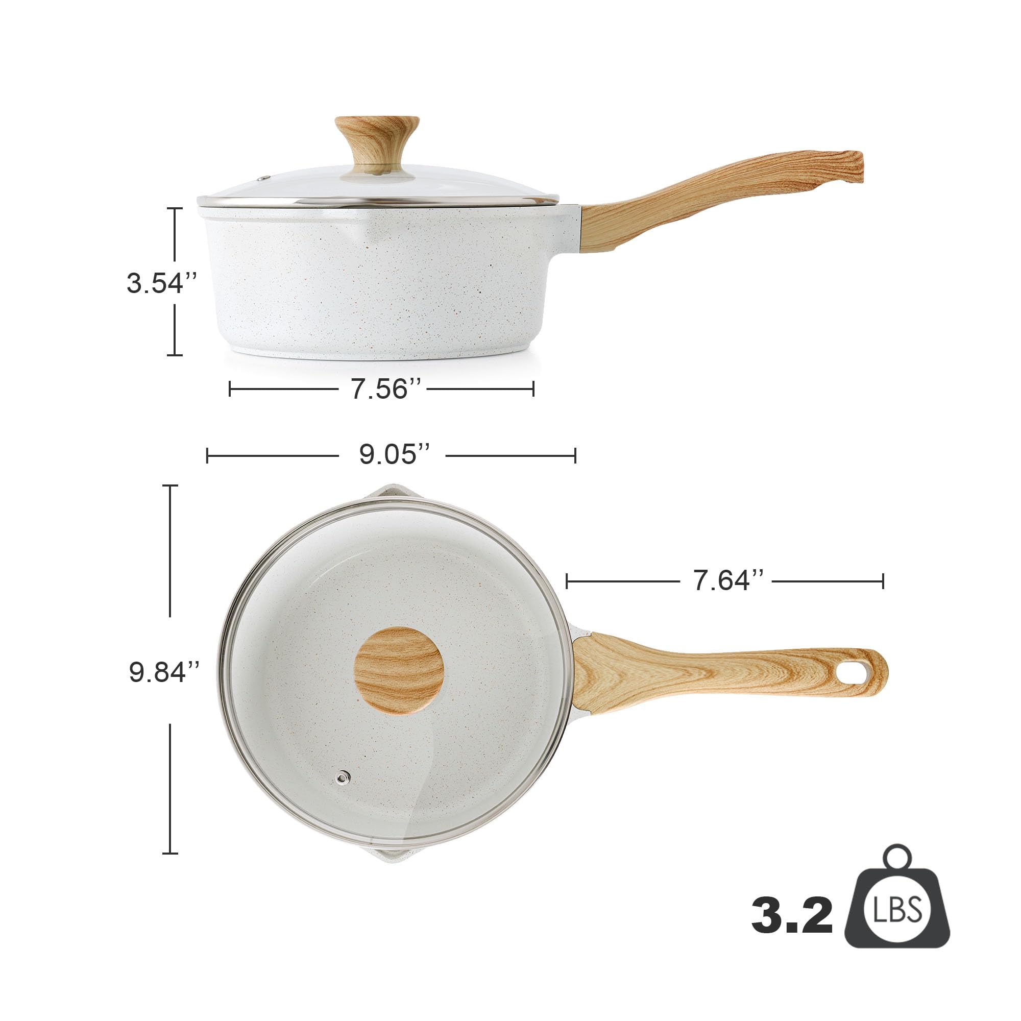 SENSARTE 3 Qt pan is oven-safe up to 302°F for finishing dishes.