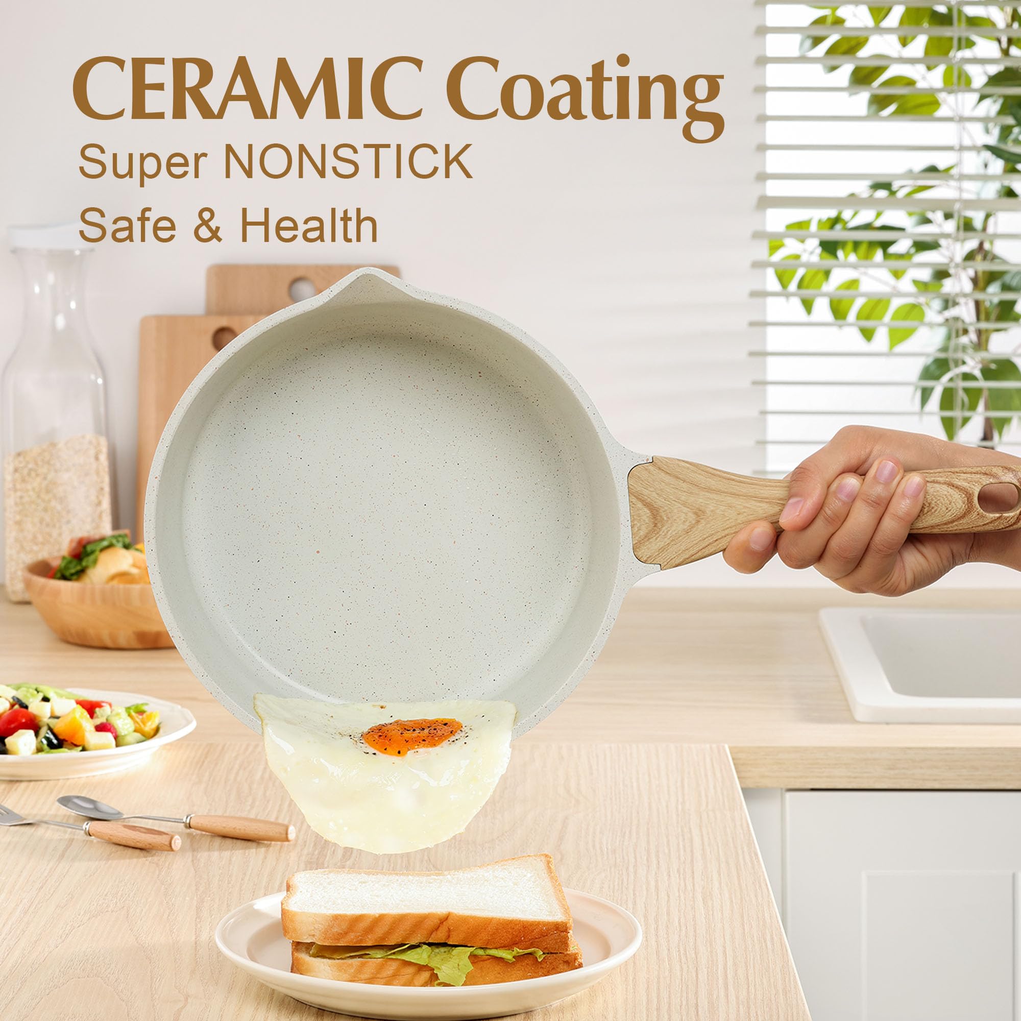SENSARTE stay-cool handle design remains comfortable while cooking.
