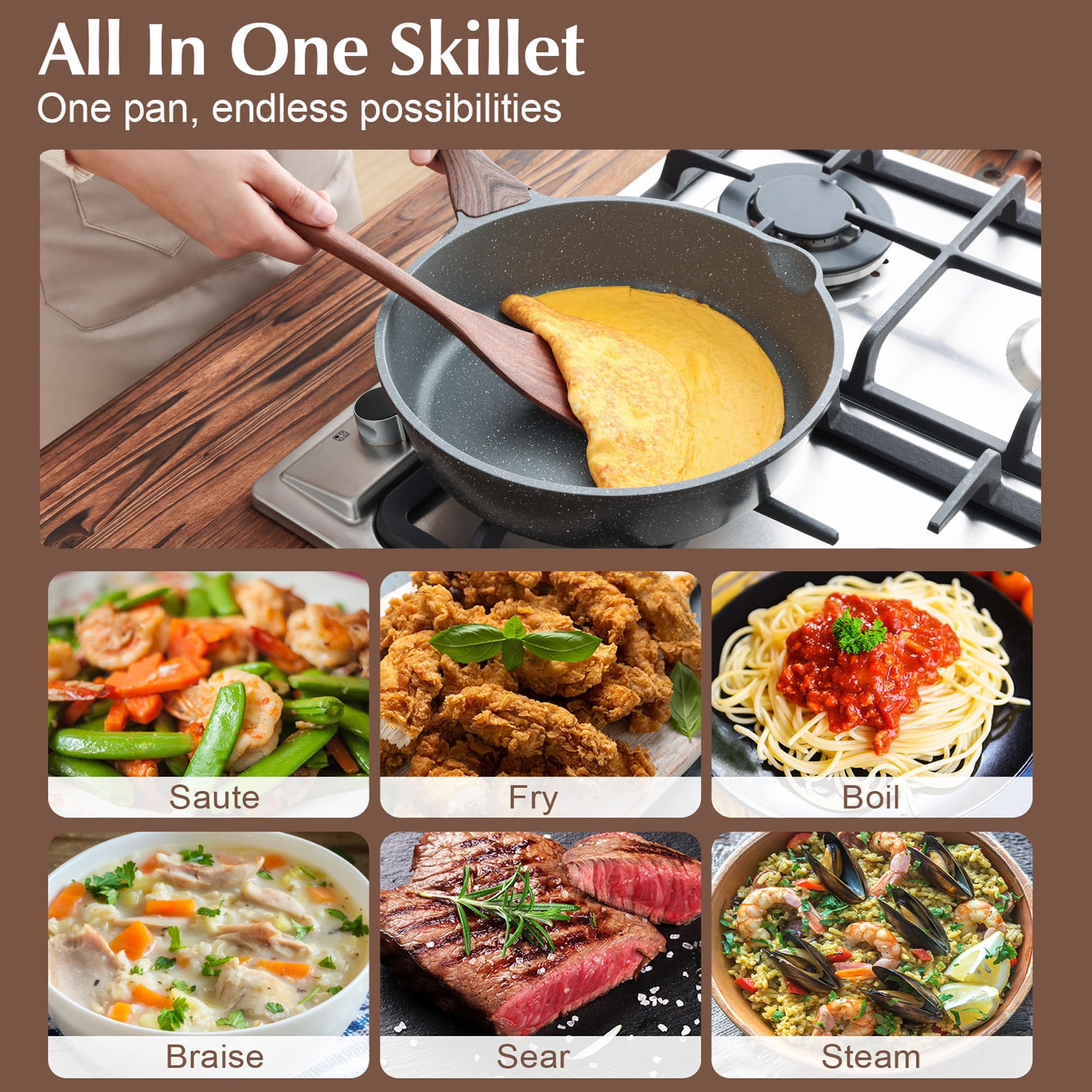 SENSARTE sauté-pan-10inch ideal for sautéing and quick stir-fries