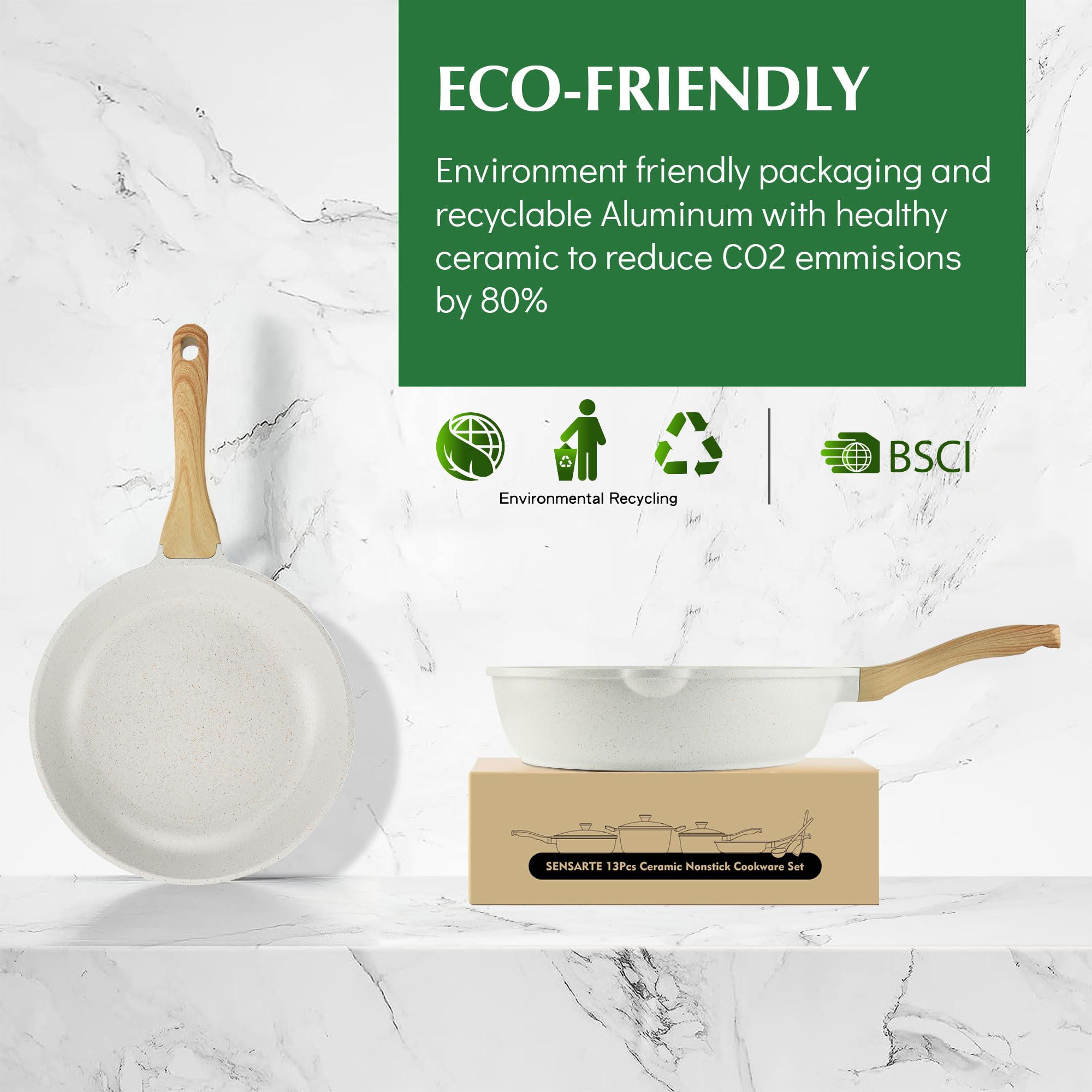 SENSARTE silicone utensils set for safe use on ceramic surfaces