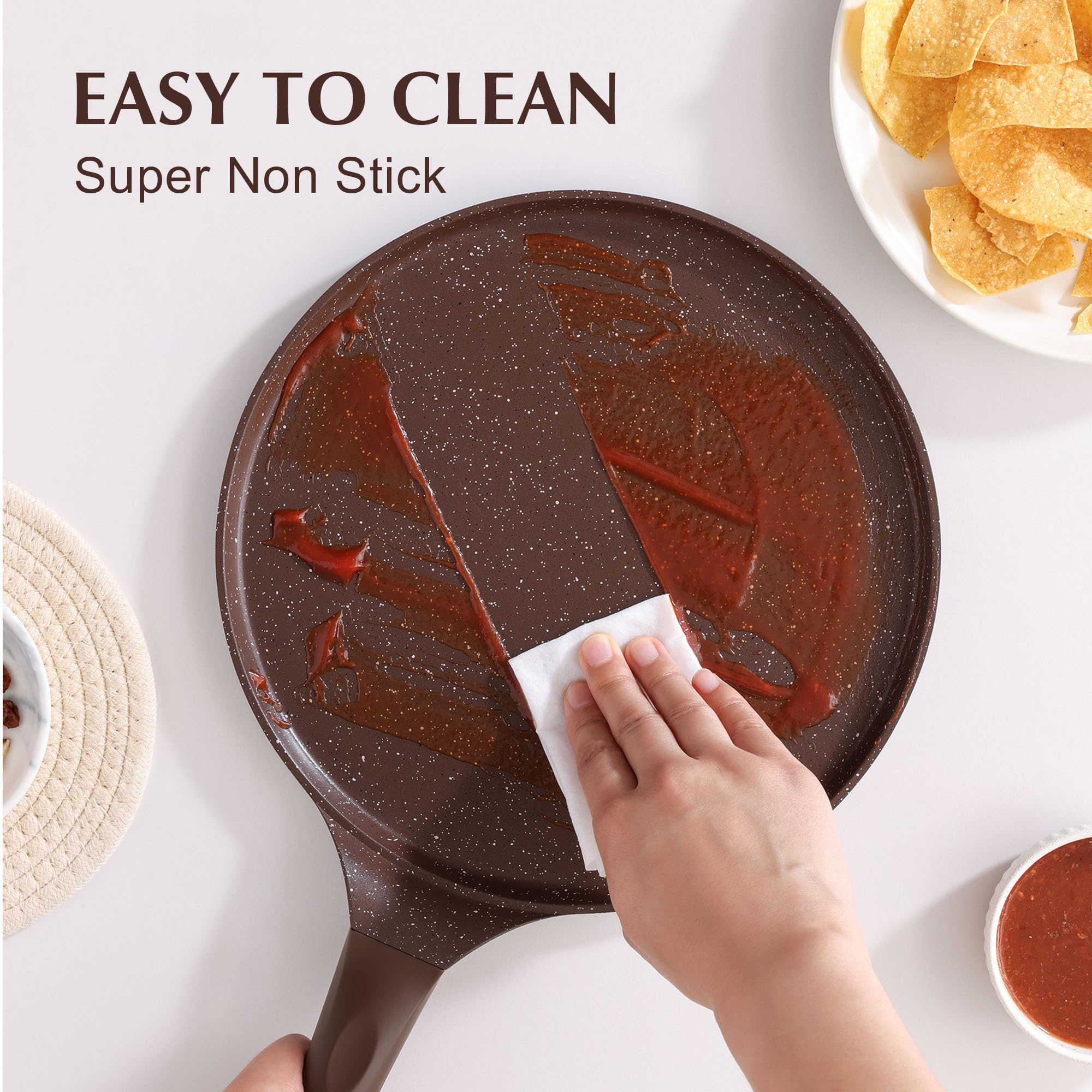 Sensarte spreader-in-use shows smooth batter spreading for even crepes.