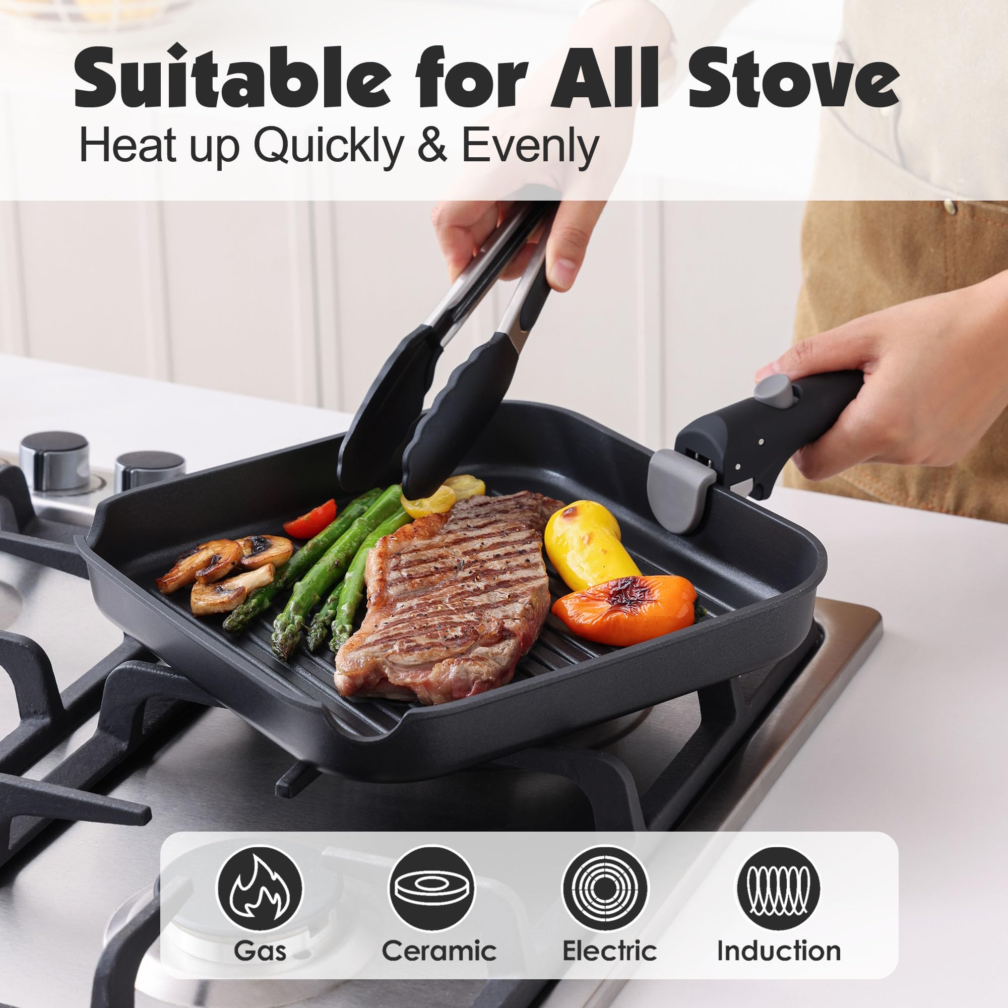 SENSARTE stackable cookware saves space in small kitchens or RVs