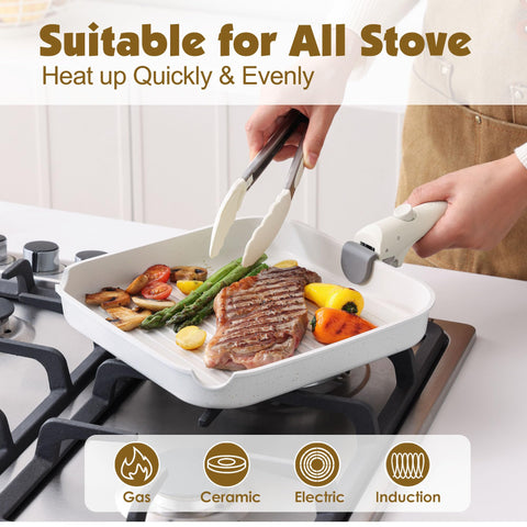 SENSARTE stackable pots-pans design saves cabinet space in small kitchens.