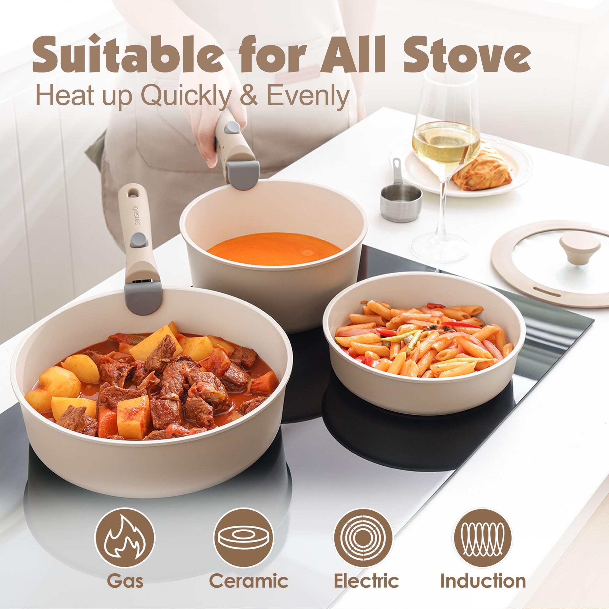 SENSARTE stackable design saves kitchen space in small homes