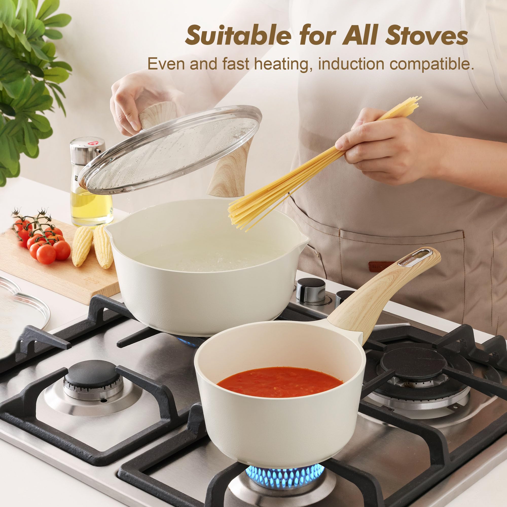 Sensarte stay-cool handle provides comfortable control during cooking.
