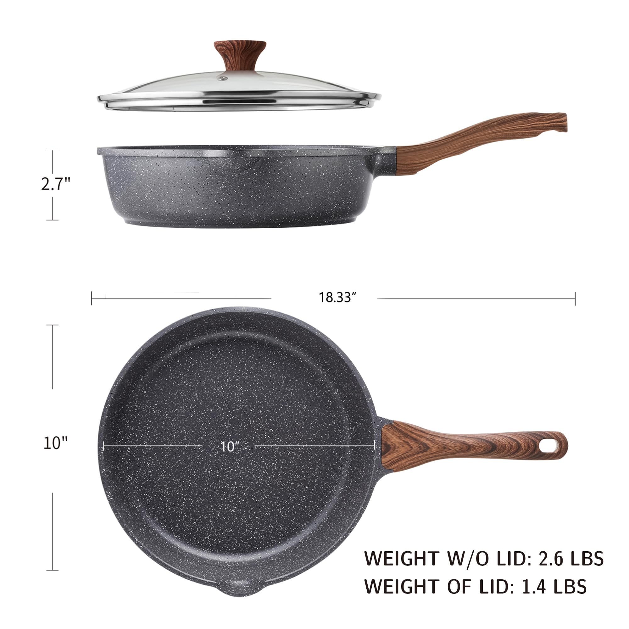 SENSARTE stay-cool-handle skillet with comfortable grip and cool touch