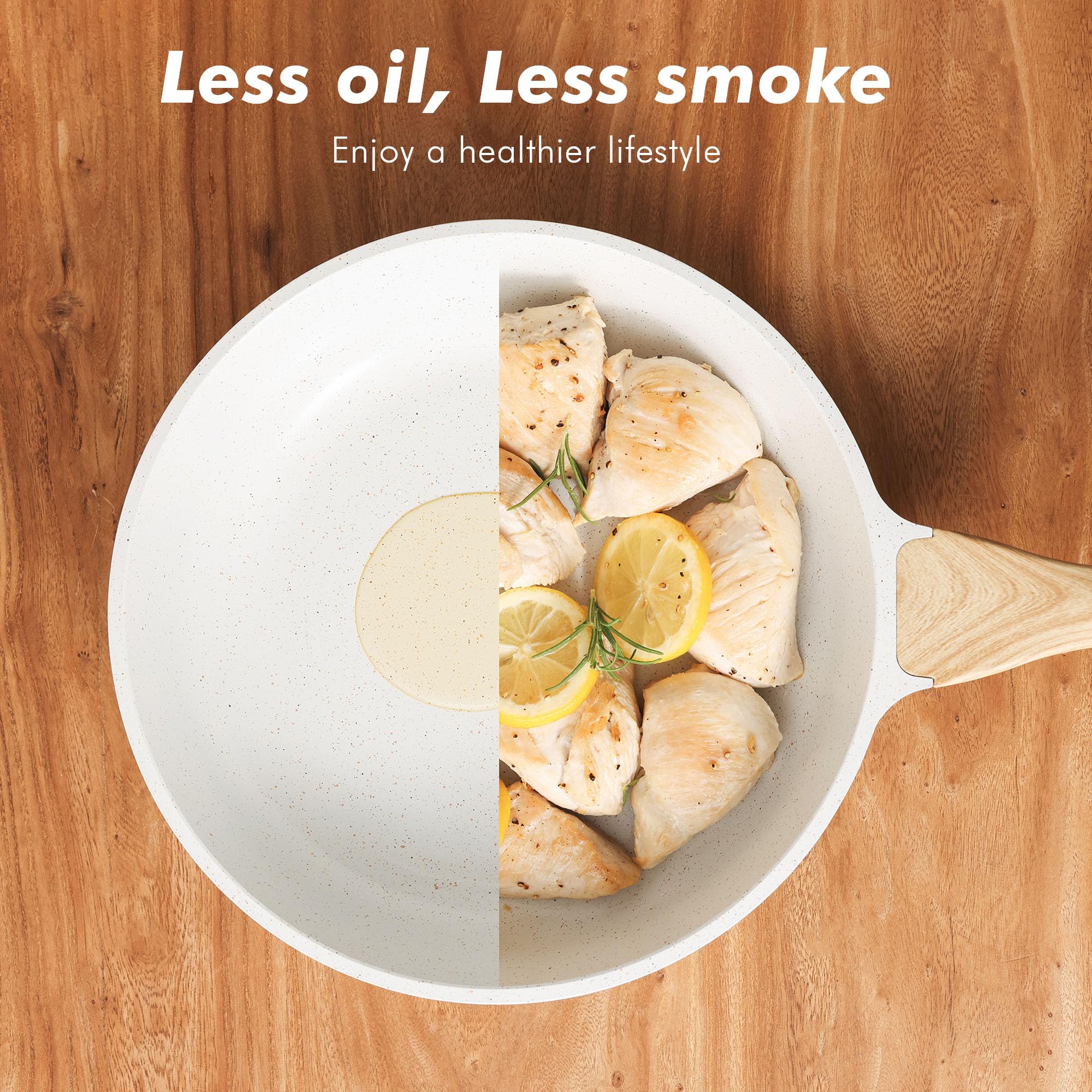 SENSARTE stay-cool handle offers comfortable grip during cooking.