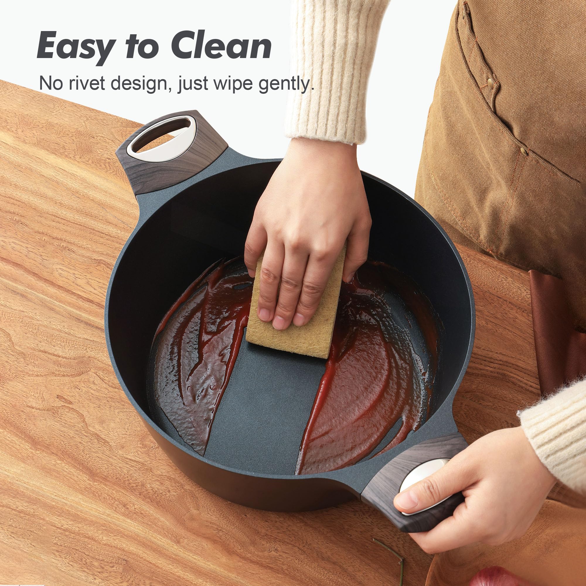 SENSARTE bottom features 4-8mm stainless steel for fast, even heating