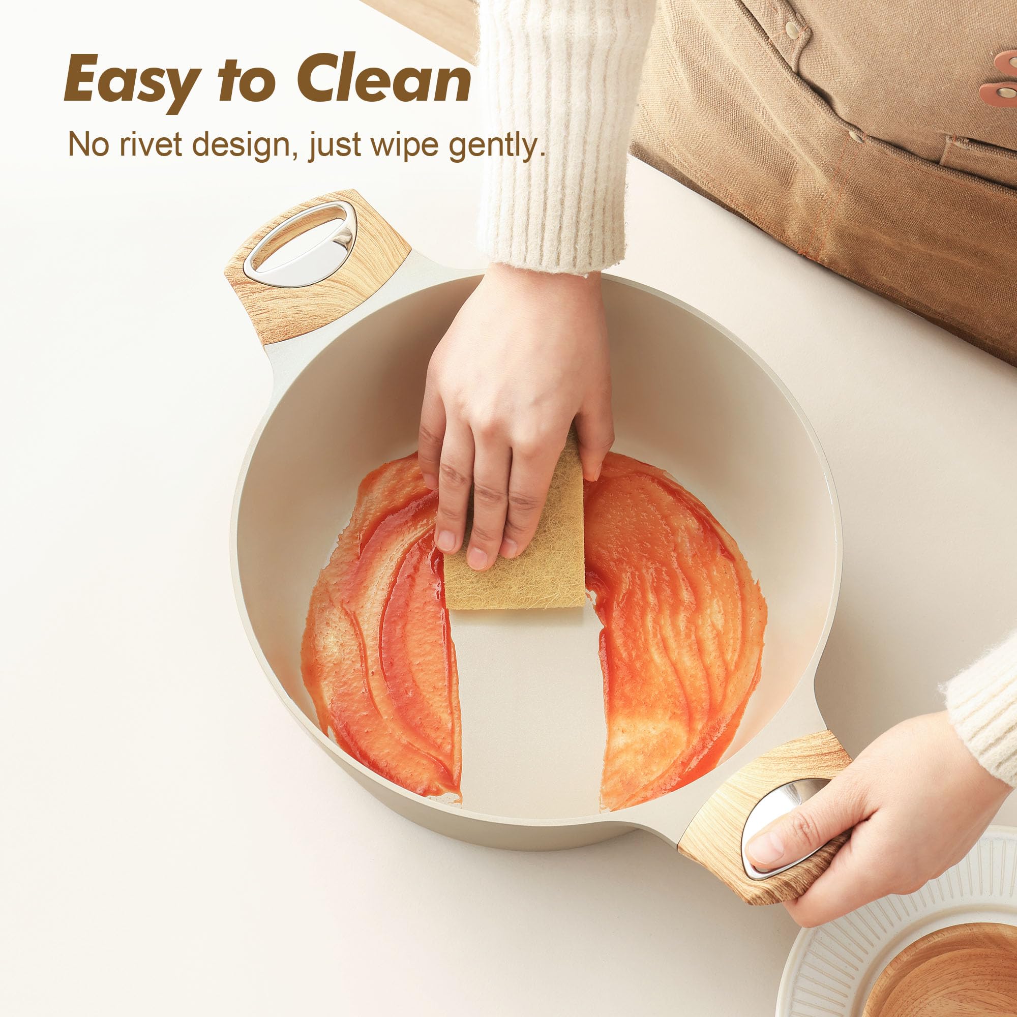 SENSARTE stock pot lid explosion-proof glass for clear visibility.