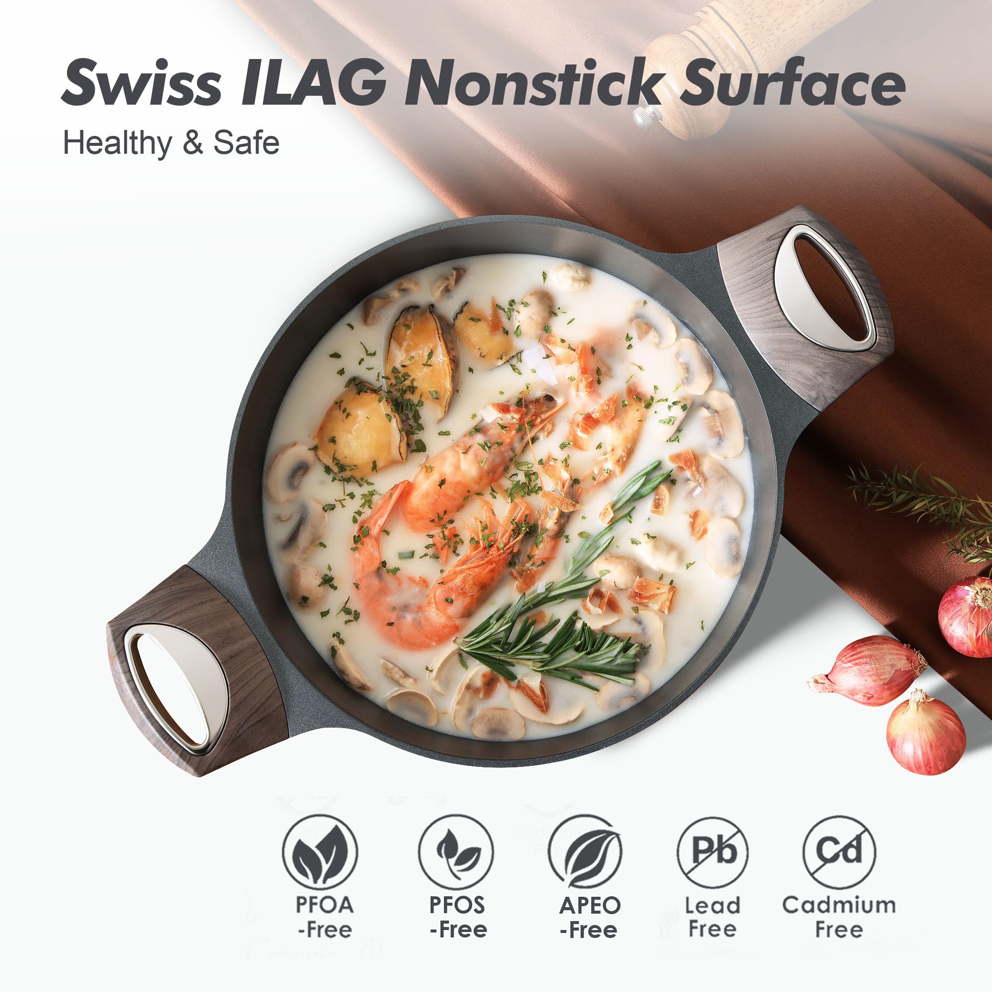 SENSARTE stock pot induction-bottom for universal stovetop compatibility