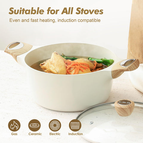 SENSARTE stock pot in multiple sizes supports versatile meals.