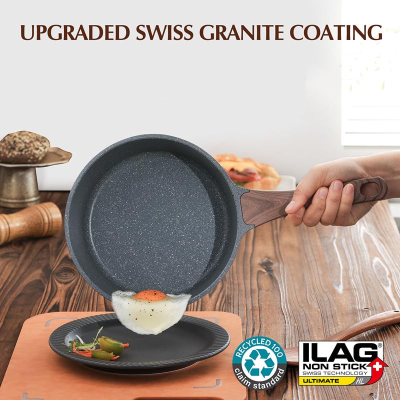 SENSARTE close-up of Swiss granite coating for reliable nonstick performance.