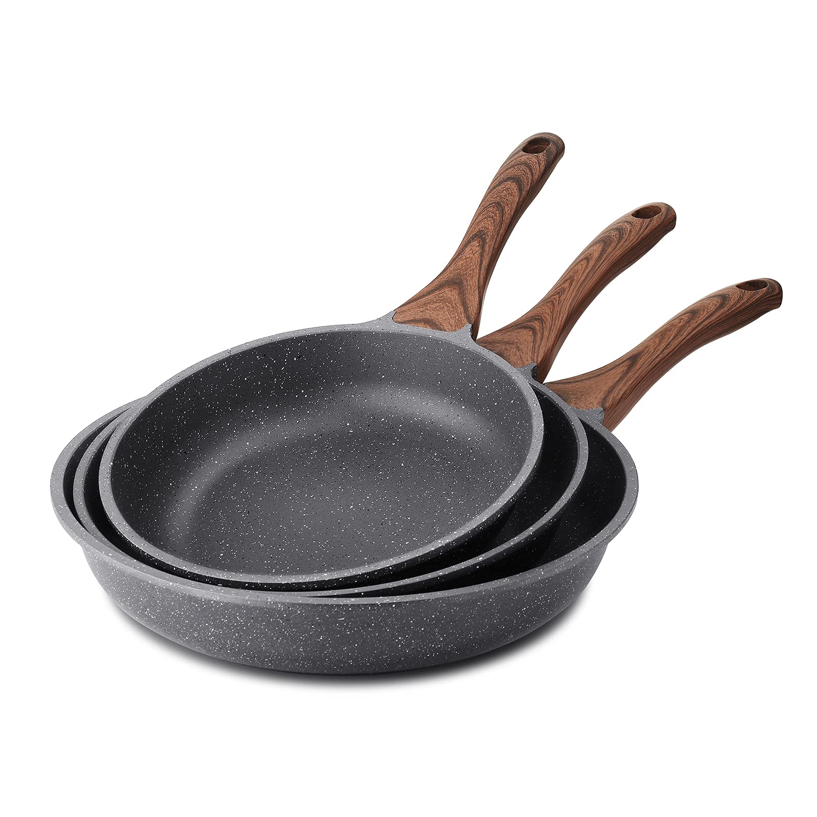 SENSARTE 9.5-inch pan with granite coating for effortless egg release.