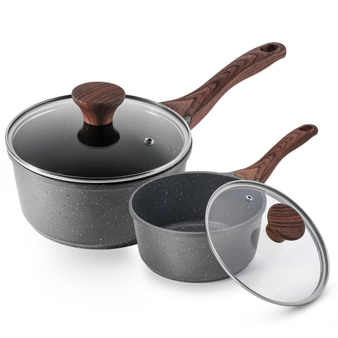 SENSARTE 6.3-inch saucepan with Swiss granite coating for easy release