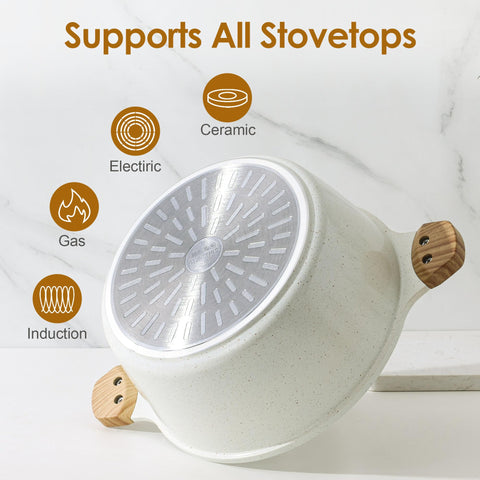 SENSARTE 4.5 qt stock pot ideal for pasta, soups, and stews