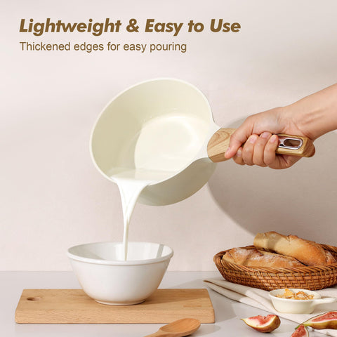 SENSARTE white sauce pan easy-clean surface for quick cleanup.