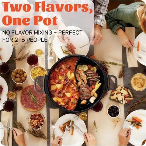 SENSCHEF compact family-size pot sits on a kitchen counter, ready for gatherings.