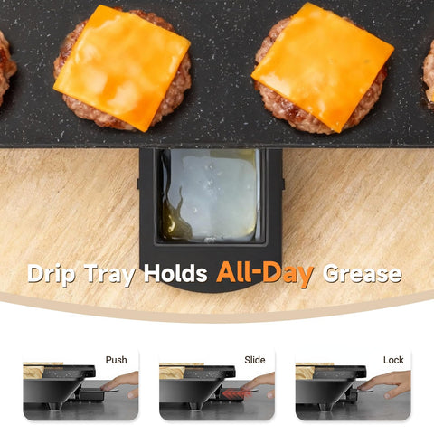 SENSCHEF 8-oz drip tray reduces frequent emptying during long cooking sessions