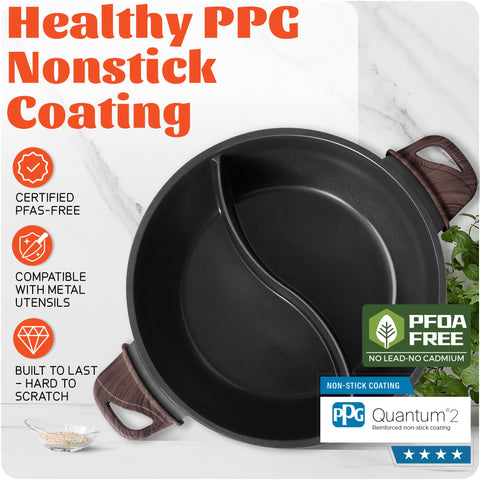 SENSCHEF easy-clean nonstick surface wipes clean with minimal effort.