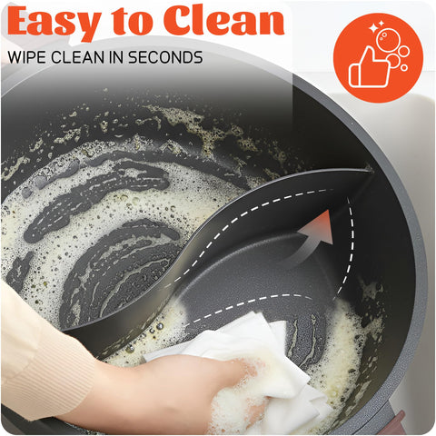 SENSCHEF PFAS-free ceramic coating supports safe daily use and easy food release.