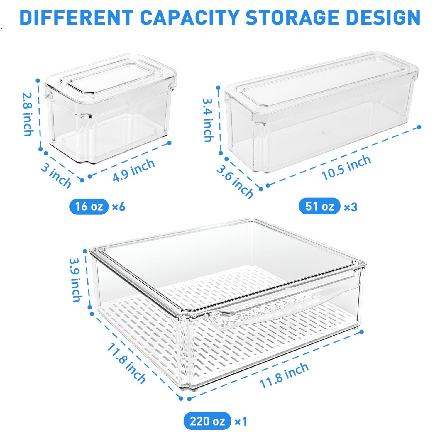 SenseYo Pomeat three-size design maximizes fridge space efficiently