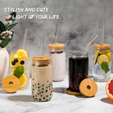 SENTVEND glass straw in use with a beverage for eco-friendly sipping.