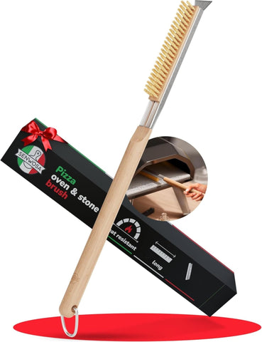 Senwosa 22-inch pizza oven brush cleans stone surfaces for crisp crusts