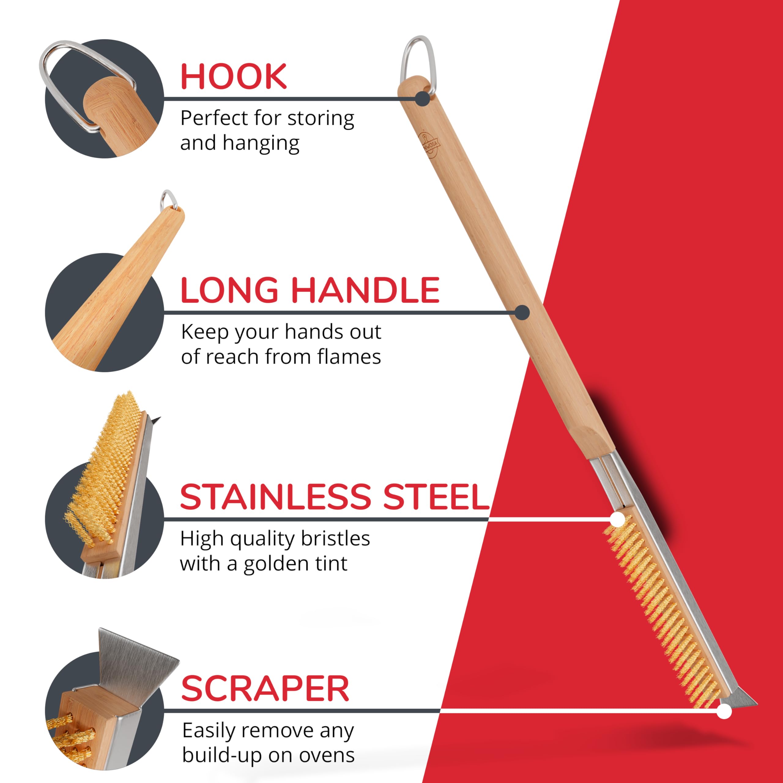 Senwosa all-in-one oven tool combines brush and scraper for efficient cleaning