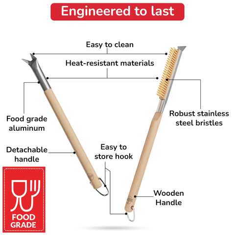 Senwosa brush-handle-22in offers safe reach during high-heat cleaning