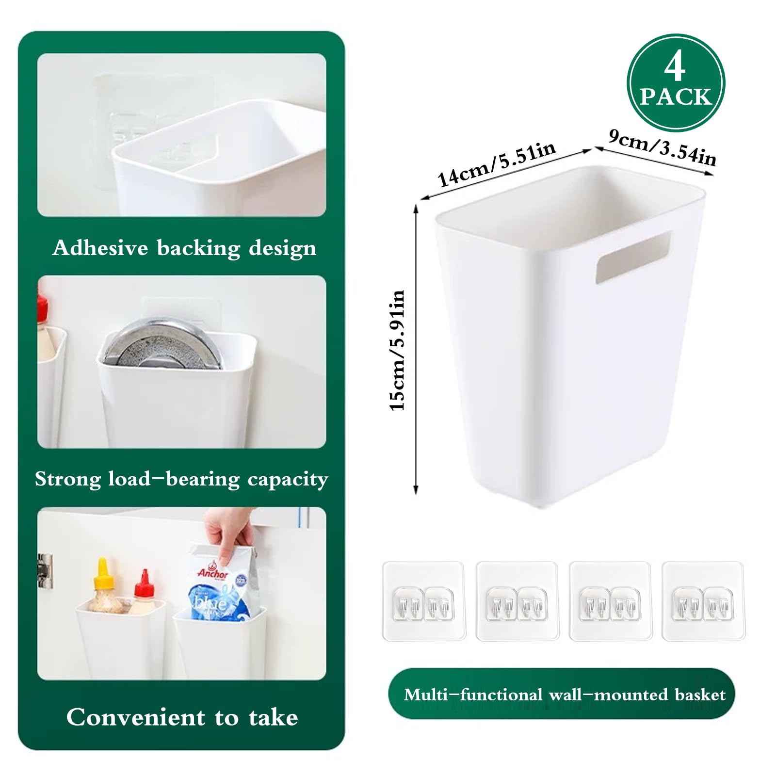 Senylanhxy wall-mounted storage box on a smooth wall, expanding space without drilling.