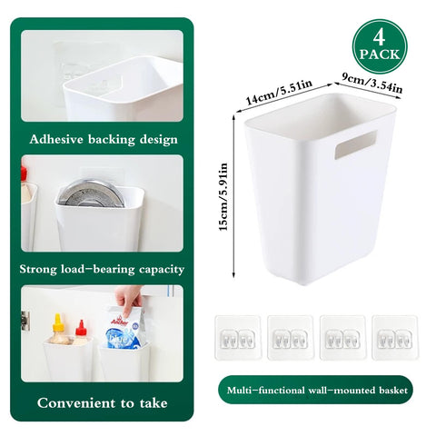 Senylanhxy wall-mounted storage box on a smooth wall, expanding space without drilling.