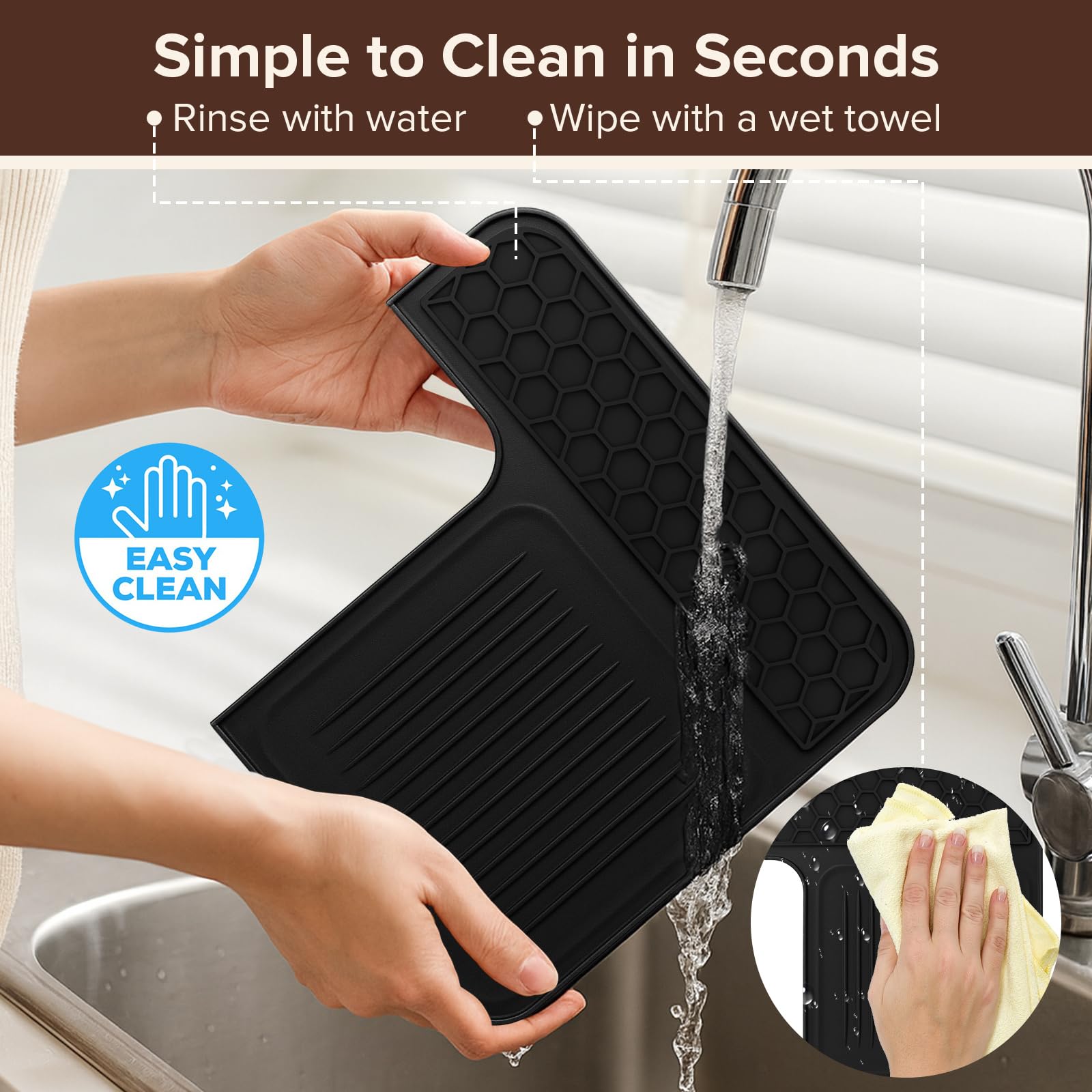 SEOIMU Ninja Luxe Cafe Top Mat uses durable silicone material
