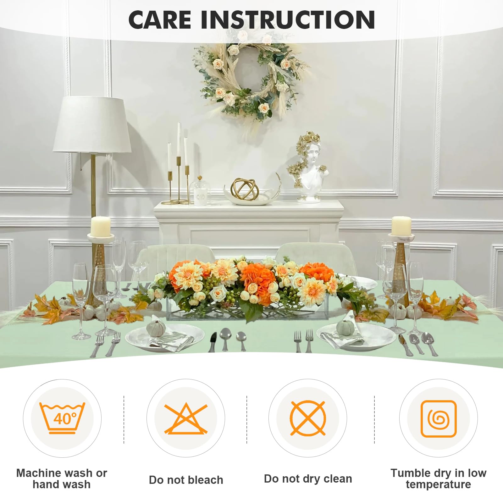 SEPARO 2-pack 6ft sage green tablecloths elevate banquet displays.