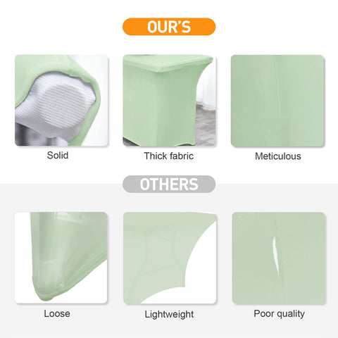 SEPARO 6ft sage green washable tablecloth easy care in cold water.