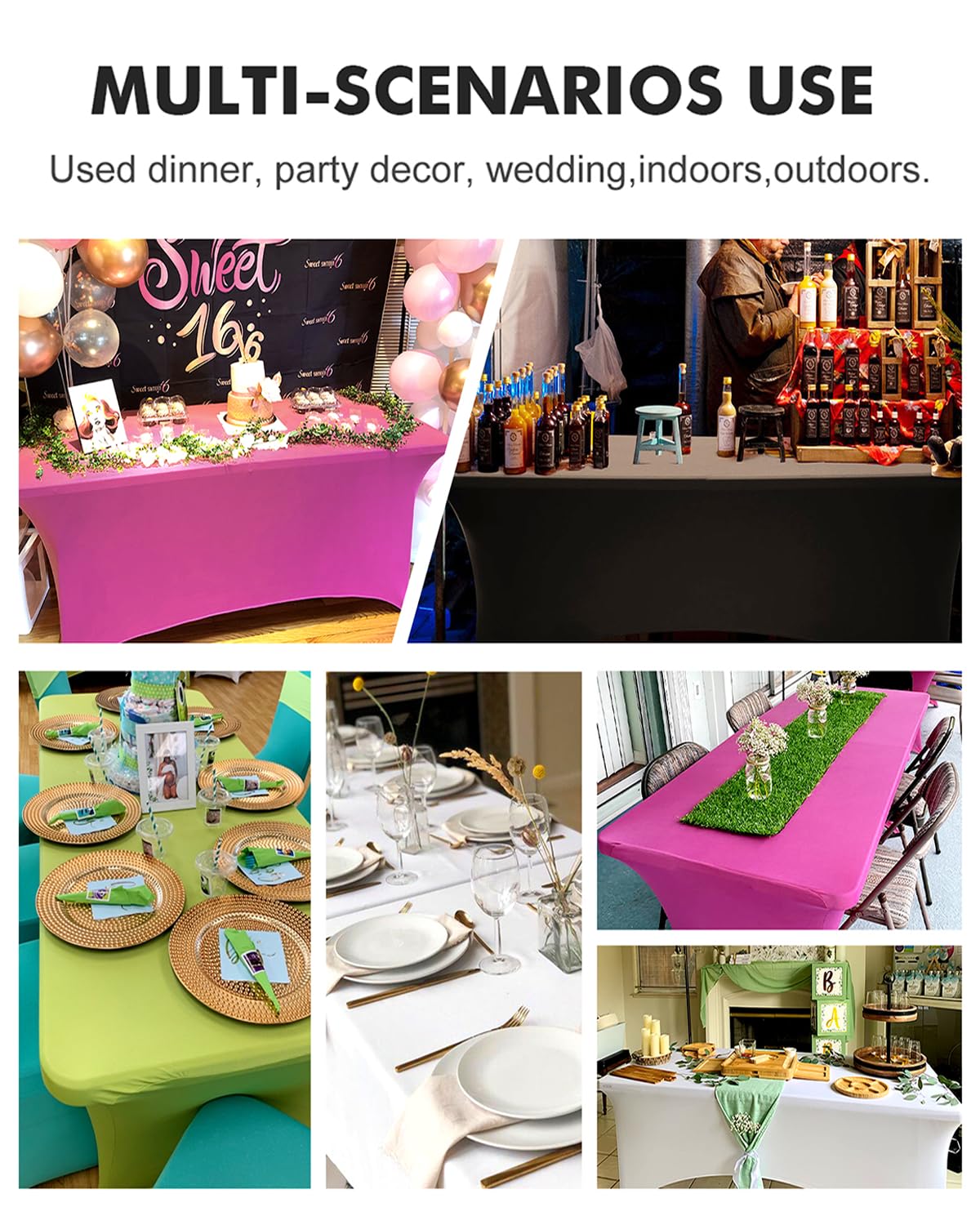 SEPARO spandex tablecloth easy-care, machine washable for repeated use.