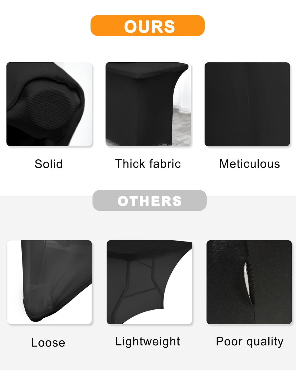 SEPARO spandex tablecloth ideal for vendor booths and trade shows.