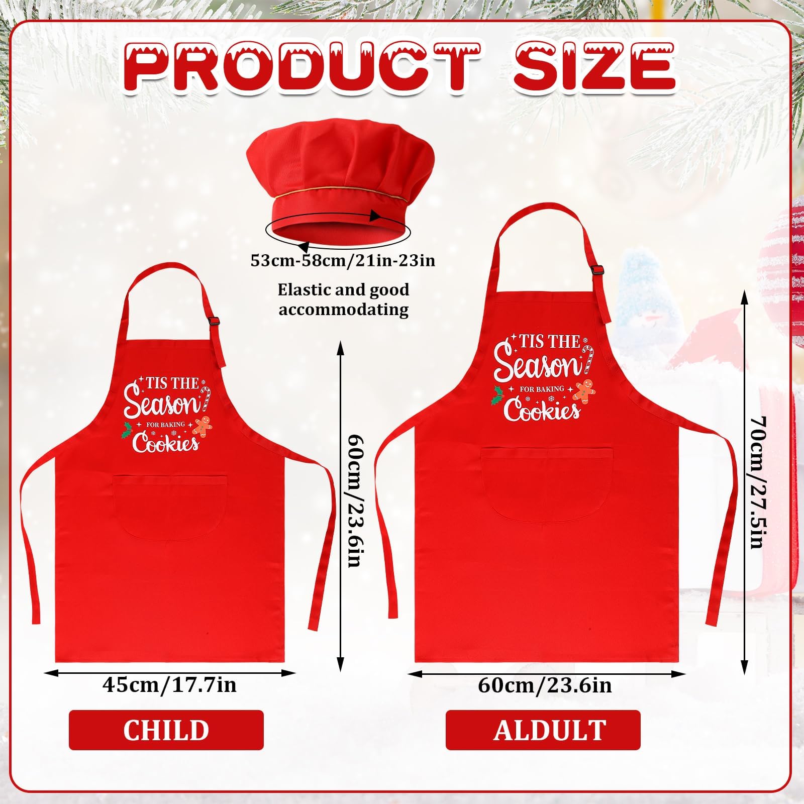 SEPGLITTER Christmas apron for kids in festive matching design