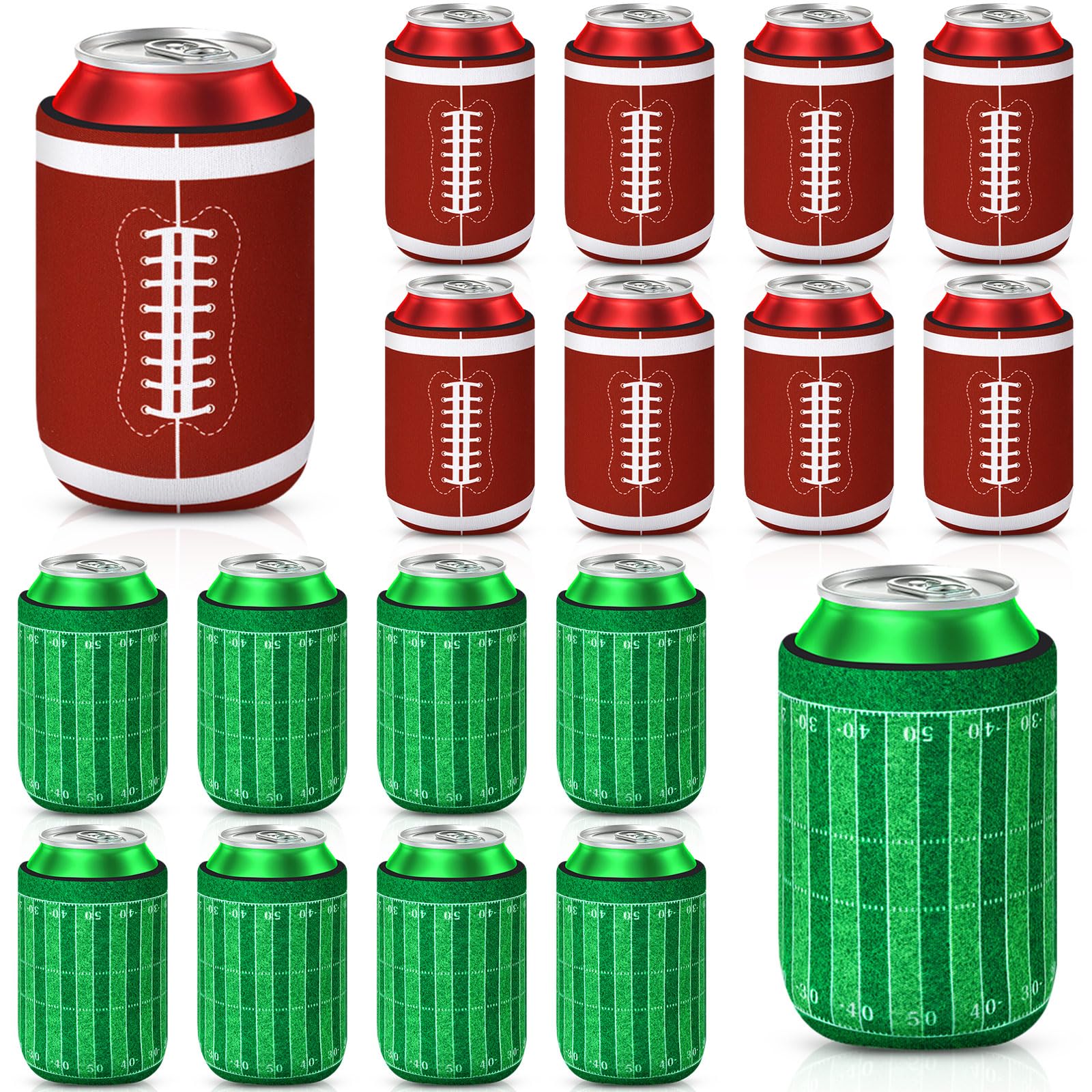 SEPGLITTER football sleeve with classic pattern fits 12 oz cans and keeps hands cool