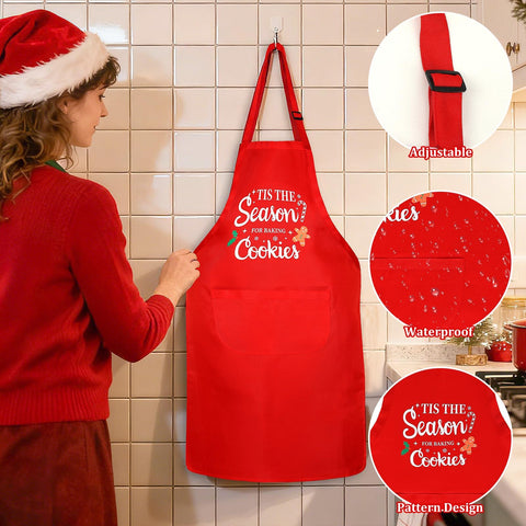 SEPGLITTER red chef hat set with adjustable fit