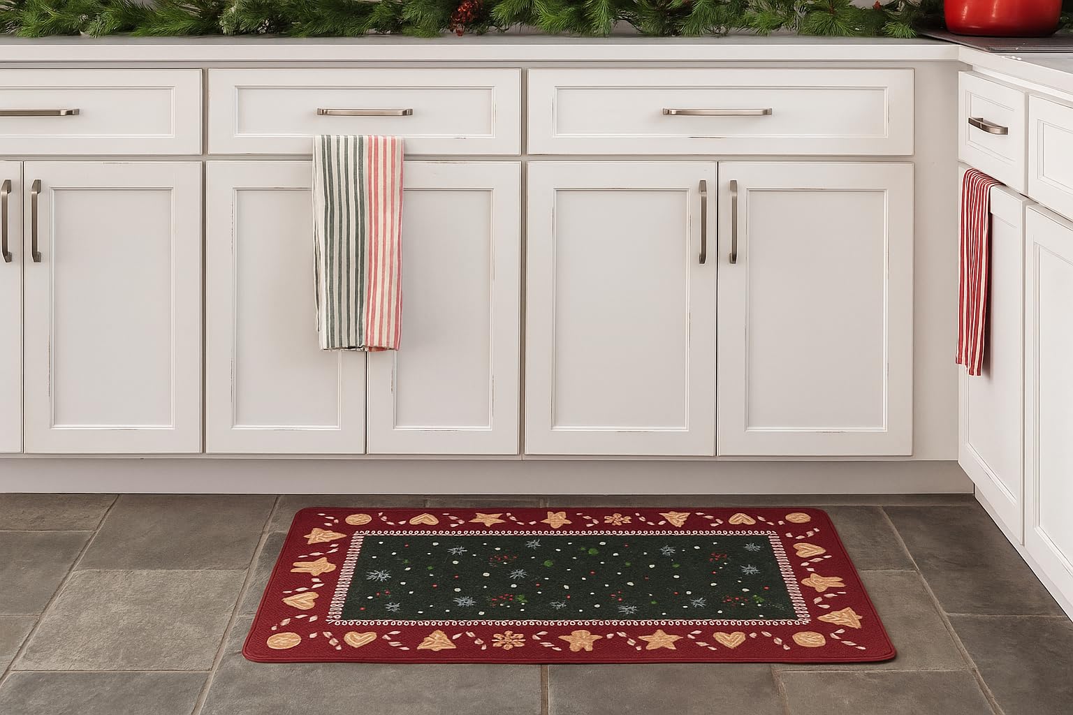 Serafina Home mat shows 0.5-inch cushioned anti-fatigue layer for comfortable standing.