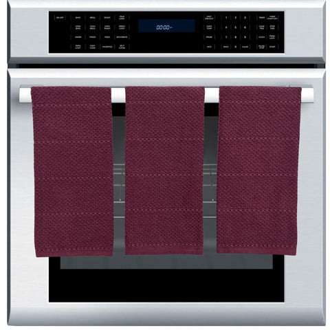 Serafina Home towel with textured pattern adds visual depth while absorbing spills.