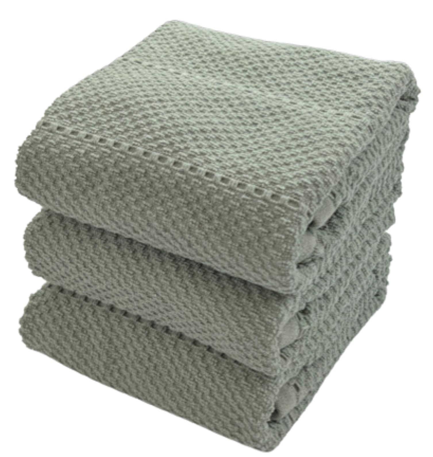 Serafina Home sage green kitchen towels pack shows versatile daily drying.