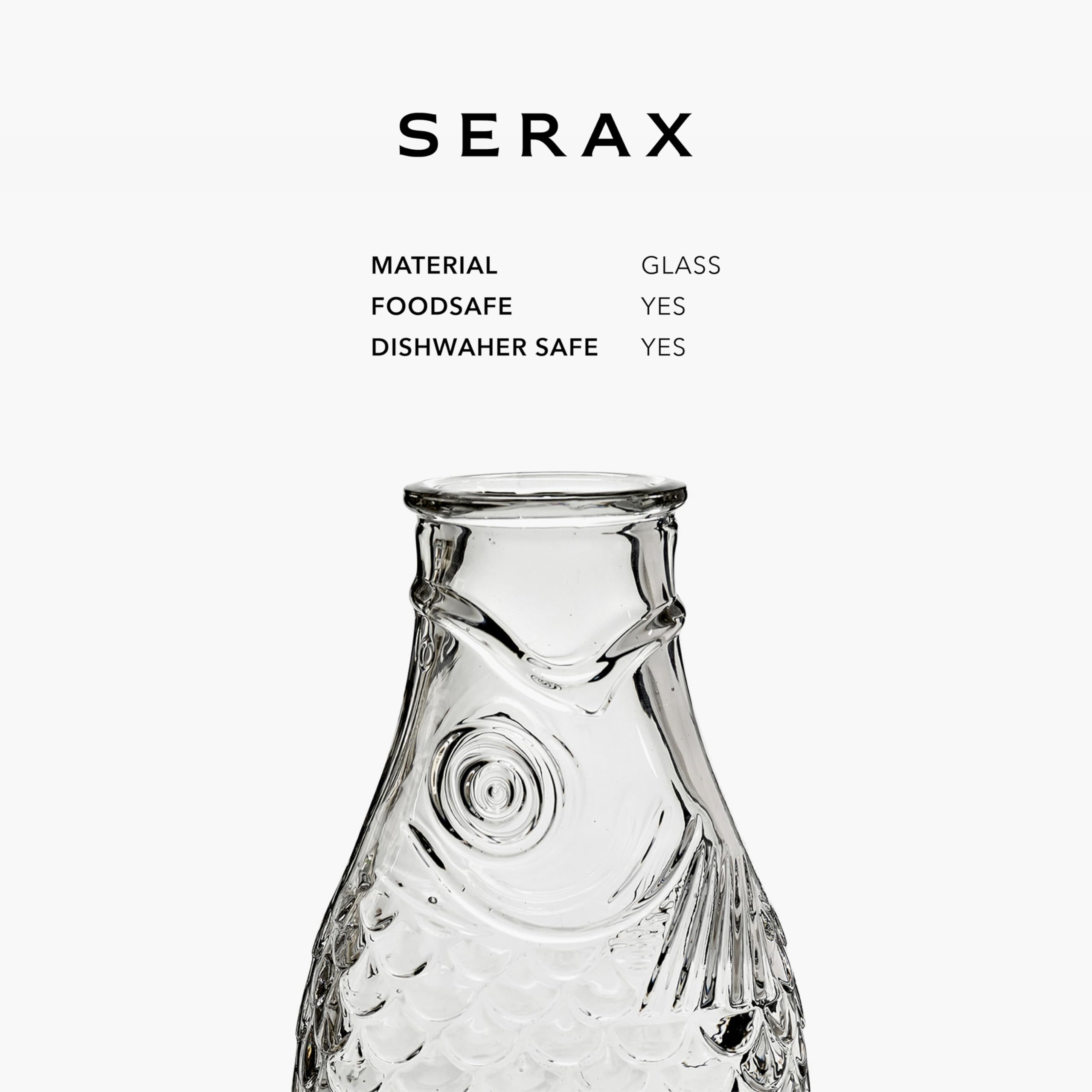 Serax Water pitcher in fridge usage, keeps beverages ready and presentable.