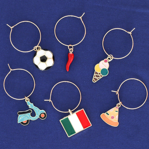 Serendipity gelato charm adds festive flair and glass identification for parties.