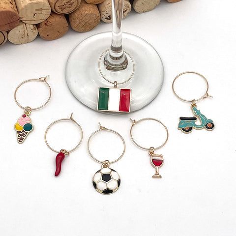 Serendipity Italian wine charms set makes a thoughtful gift for entertaining.